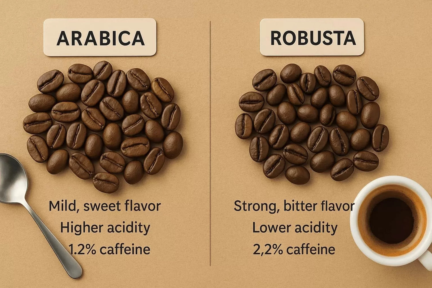 ☕ Arabica vs Robusta Coffee: Differences, Flavors, and Which One You Should Choose